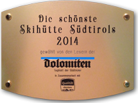 Sonnklarhütte | Schönste Skihütte Südtirols 2014